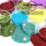 48 Colors Nail Glitter Set, FANDAMEI 48 Boxes 5g Nail Art Glitter, Fine Glitter Powder for Eyeshadow, Cosmetic, Arts, Crafts, Decoration. Body Glitter, Face Glitter for Festival, Makeup, Halloween