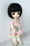 JD286 5-6inch 13-15CM Bobo Doll Wigs 1/8 Lati Yellow Synthetic Mohair BJD Doll Wigs (Black)