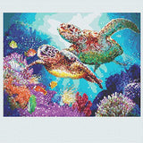 5D Diamond Painting Kits for Adults Kids, DIY Round Turtle Full Drill Rhinestone Art Craft for Home Wall Decor - 15.7x11.8Inches
