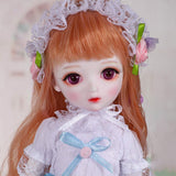MDSQ 1/6 BJD Doll SD Doll 26CM 10 Inch Full Set of Spherical Joint Doll with Clothes Shoes Wig,Best Gift for Girls