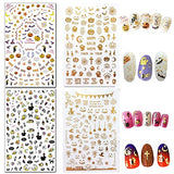 TailaiMei 1500 Pcs Halloween Nail Decals Stickers, 12 Sheets Self-Adhesive DIY Nail Art Tips Stencil for Halloween Party, Include Pumpkin/Bat/Ghost/Witch etc