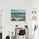 Wieco Art Seascape at Saintes Maries by Vincent Van Gogh Oil Paintings Reproduction Modern Wrapped Giclee Canvas Prints Sea Pictures on Canvas Wall Art for Living Room Home Office Decorations
