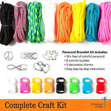 Paracord Charm Bracelet Making Set: Pinwheel Crafts DIY Bracelets Kit for Girls, Teens & Children - Make Your Own Personalized Friendship & Fashion Jewelry for Birthdays, Parties, Camps & Art Projects