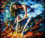 Ballerina Drawing Art Ballet Oil Painting On Canvas By Leonid Afremov Studio Blue Explosion Grace Size: 36" X 30" Inches (75cm x 90cm)