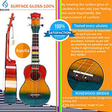 Balnna Soprano Ukulele Maple 21 inch Traditional High-gloss Rainbow Learn to Play,Color String with Soft Case Gig Bag