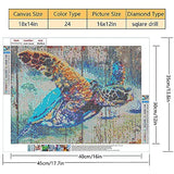 TISHIRON Full Drill 5D Diamond Painting Sea Turtle Diamond Painting Kits for Adults Kids Animal Round Rhinestone Paint by Diamond Kits Arts Crafts & Sewing Cross Stitch for Home Decor 12 X 16 Inches