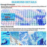 Offito Diamond Painting Kits for Adults Kids, DIY Rhinestone Diamond Art Kits for Beginners, 5D Diamond Painting I Love You to The Moon Back Painting by Number Kits for Gift Wall Decor 12x16 inch