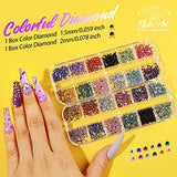 5 Box 11440pcs Nails Rhinestones and 36 Pots Foils Flakes, Teenitor Professional Nail Decoration with Gems for Nails Stud Foil for Nails Art