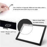 SanerDirect Diamond Painting A3 LED Light Pad - Tracing Light Box for Drawing, Adjustable Brightness w/Ruler, USB Powered Projector Kit with Clips (Upgrade)
