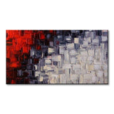 Seekland Large Hand Painted Red and White Abstract Acrylic Canvas Wall Art Modern Artwork Contemporary Painting for Living Room Stretched Ready to Hang (Framed 60" W x 30" H)