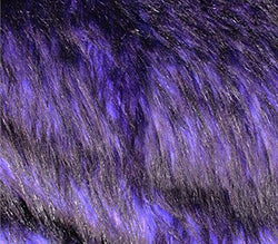 Faux Fake Animal Fur Fabric Long Pile ALASKAN HUSKIES Purple / 58" Wide / Sold by the Yard