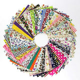 60 Pcs 4" x 4"(10cm x 10cm) Assorted Craft Fabric Bundle Squares Patchwork Fabric Sets for DIY Sewing Scrapbooking Quilting Dot Pattern
