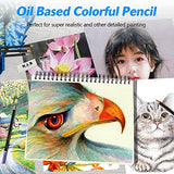H & B 72 Colored Pencils Kit,Oil Based Color Pencils for Adult Artist,Professional Color Drawing Set with Coloring Book,Art Supplies for Sketching Layering Blending