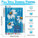 Adult Diamond Painting Kits, DIY 5D Round Vase Full Diamond Flower Floral Diamond Art, Great for Kids Painting and Home Leisure and Wall Decor