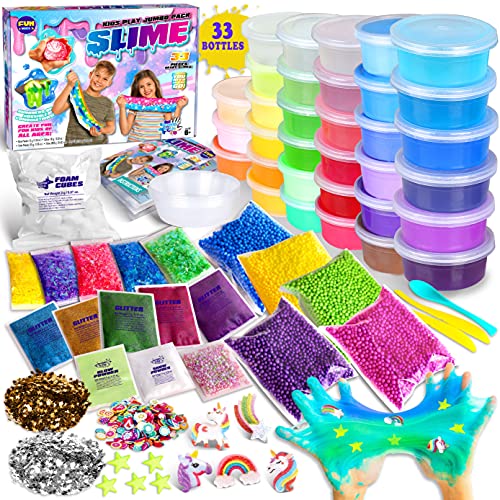 Jumbo Slime Kit with Glitter, Beads, and Glow in the Dark – Zen