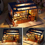 WYD Food and Play Shop Series Dollhouse Kit,Assembled Toy Houses with Funiture Model Kits for Sushi Shop/Ice Cream Shops/ Dessert Shop 3D Creative Birthday New Year DIY Gift Present (Sushi Shop)