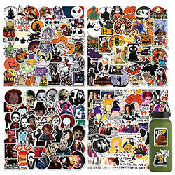 200pcs Mixed Halloween Themed Stickers Decals, Horror Movie Stickers Pumpkin Stickers Witch Stickers for Water Bottle Laptop Skateboard, Funny Party Stickers for Kids Teens Adults