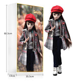 BJD Doll 18 Ball Joints Dolls 23.6 Inch Fashion Princess with Clothes Outfit Shoes Wig Hair Makeup Best Gift for Girls,F