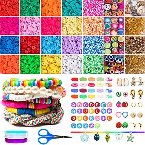 5280 Clay Beads Bracelet Making Kit Clay Heishi Beads Set Preppy Bracelet  Kit Lnclude Polymer Flat Clay Bead Smiley Face Beads -  Finland