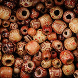 400pcs Various Shaped Painted Wooden Beads Loose Spacer Beads (Round, Oval, Cubes, Tubular )for DIY