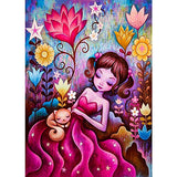 DIY 5D Diamond Painting Kits for Adults & Kids Colourful Full Drill Diamond Art，Paint by Diamonds, Perfect for Home Wall Decor Christmas Children's Birthday Gifts,Flower and Princess(12x16Inch)