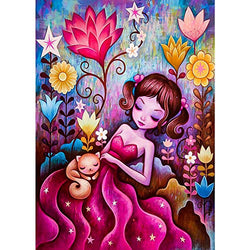 DIY 5D Diamond Painting Kits, Sleeping Girl Full Drill Crystal Large Diamond Painting Kits for Adults and Kids(14x18inch), Perfect for Home Wall Decor Gift (13.8x17.7inch)