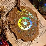Holographic Glitter Stickers Set -160 Pcs with 4 Themes - Transparent Resin Stickers, Magic, Celestial, Forest, Frame Lace Vintage Scrapbook Stickers Pack - for Laptop Phone Case Water Bottles