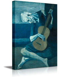 wall26 - The Old Guitarist by Pablo Picasso - Canvas Art Wall Decor - 12"x18"