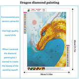 DIY 5D Diamond Painting Kits for Adults&Kids,Dragon Diamond Painting Round Full Drill Magic Rhinestone Cross Stitch Diamond Art Kits,Mosaic Art Suitable for Home Wall Decoration(11.8''×15.7'')