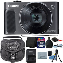Canon PowerShot SX620 HS 20.2MP 25X Zoom WiFi Digital Camera + 16GB Memory Card + Wallet + Reader + Case + Dust Blower + Lens Pen + 3pc Cleaning Kit + Small Tripod