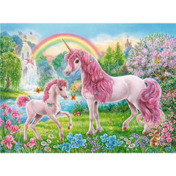 MXJSUA 5d Diamond Painting Kits Full Round Drill Rhinestone Pictures Home Wall Decor 12x16Inch Rainbow Unicorn