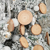 Sunshine Natural Wood Slices 30Pcs 2.4"-2.8" Craft Unfinished Wood with Pre-drilled Hole and 20 Feet Twine String for Arts Wood Slices Christmas Ornaments DIY Crafts (30 Pieces)