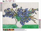 5D Diamond Painting Van Gogh's Famous Painting - Irises Vase, NineHorse Full Drill Diamond Art Kits for Adult, DIY Mosaic Making Paint with Diamonds, Craft for Home Decor Gift(12x16 Inches)