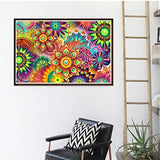 5D Diamond Painting Full Drill Kaleidoscope Mandala Paint by Number Kits Embroidery Paintings Pictures Arts Craft for Home Wall Decor 10.2 x 14.2 inch