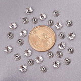 Pandahall 200PCS 8mm Antique Silver Tibetan Style Flower Bead Caps