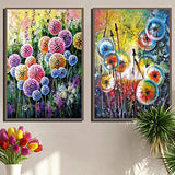 (4 Pack) 5D DIY Diamond Painting Kits Dandelion Full Drill Diamond Cross Stitch Patterns Embroidery Arts Craft Wall Decor Gift for Adults Kids Cup Set 15.8'' x 11.8''