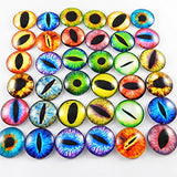 Mixed Style Dragon Eyes Round time gem Cover Glass Cabochon Dome Jewelry Finding Cameo Pendant