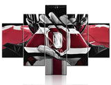 TUMOVO Black and White Wall Art Native American Decor Ohio State Buckeyes Paintings NCAA Pictures 5 Pcs/Multi Panel Canvas Artwork Home Decor Framed Ready to Hang Posters and Prints(60''Wx40''H)