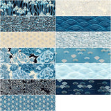 Studio RK Imperial Collection Indigo Fat Quarter Bundle 13 FQs + Panel Precut Cotton Fabric