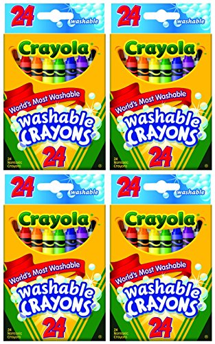 Crayola Washable Crayons, 24 Count (Pack of 4) Total 96 Crayons