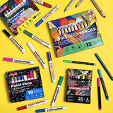 colozoo 3 in 1 Colouring Pencils | 24 Colours Set inc. Brush and Sharpener | Non-Toxic and Vegan Colours for Ages 3 and Up