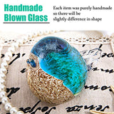 Qf Glass Bird Handmade Blown Glass Figurine Christmas, Birthday Gift Decorative Ornaments for Home Dark Blue Paper Weight