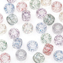 490 Assorted Glitter Transparent Pony Beads