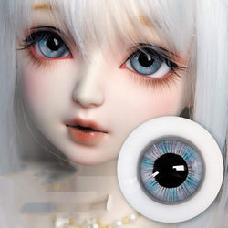 Clicked BJD Safety Eyes Gray Purple Three-Dimensional Eye Pattern Glass Eye for LUTS DOD Bears Dolls Mask Toy Halloween Props(Metal Box Packaging),16mm