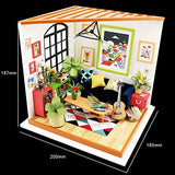Hands Craft DIY Miniature Dollhouse Kit | 3D Model Craft Kit | Pre Cut Pieces | LED Lights | 1:24 Scale | Adult Teen | Locus' Sitting Room, 156 pcs.