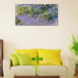 Wieco Art Wisteria Giclee Canvas Prints Wall Art of Claude Monet Famous Oil Paintings Reproduction Artwork Modern Impressionist Flower Pictures for Home Decorations for Living Room Bedroom Kitchen L