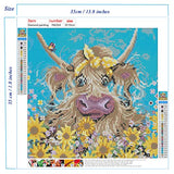 Diamond Painting Kits for Adults Full Drill Cow Anime Diamond Art Kits for Kids DIY Square Diamond Dotz Kits Diamond Dots for Adults Diamond Art Club Home Wall Decor -YNC-014 (Blue-Cow)