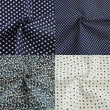 Cotton Fabric for Sewing 7 Pieces (20"X20"), Fabric Bundles, Precut Fabric for Patchwork, Pretty Floral Pattern, Material for Quilting, Sewing Cloths, DIY Artcraft for Sewing -Navy