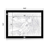 Dimmable A4 LED Tracer Light Box Slim Light Pad, ME456 USB Power Drawing Copy Board Tattoo Tracing LED Light Table for Artists Designing, Animation, Sketching, Stenciling (Black)