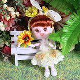 Chubby Girls Fortune Days Original 5 Inch Dolls(with Gift Box),26 Ball Joints Doll,Best BJD Gift for Girls (Sunflower)